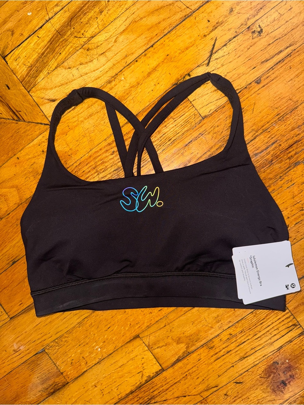 NWT LULULEMON SEAWHEEZE 2026 reflective Energy Bra Midnight Graphic (6)
